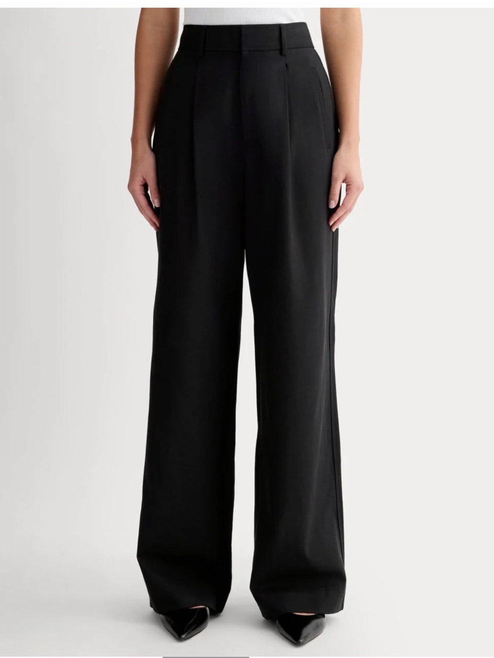 Everlane Way-High Drape Black Pants